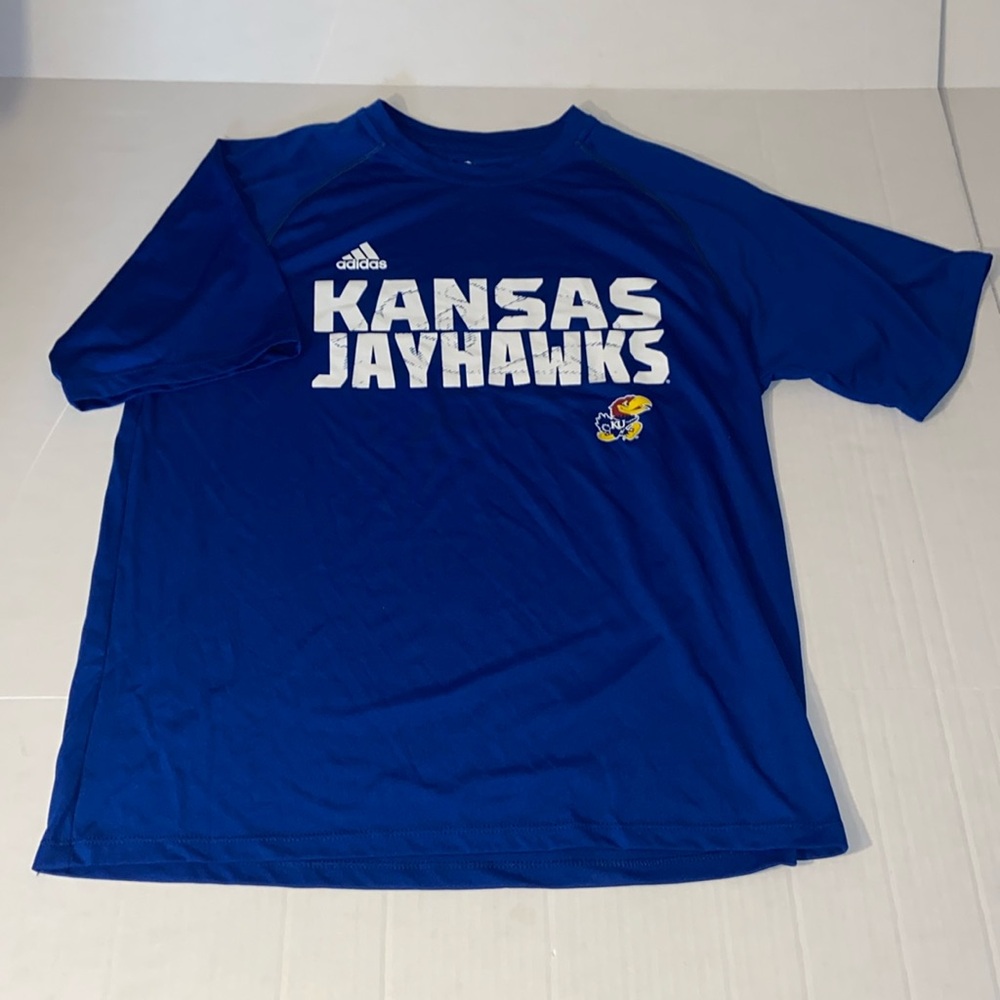 Adidas Unisex Adult Kansas Jayhawks Medium Short Sleeve Graphic Tee Shirt
